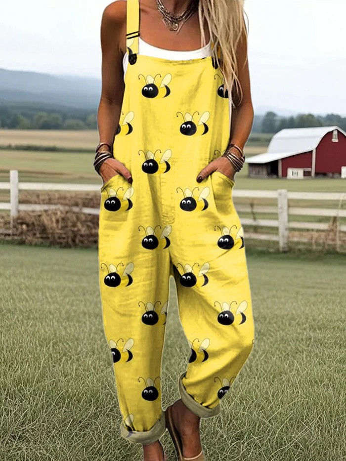 Damen Jumpsuit mit weitem Bein | Müheloser Komfort und stilvoller Blumenprint