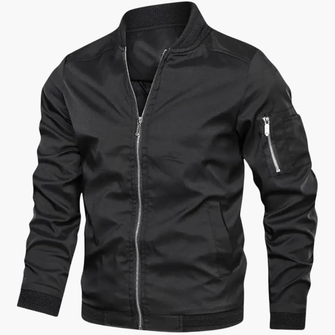 Stefan | Premium Bomberjacke für Herren mit Rundhalsausschnitt und langen Ärmeln