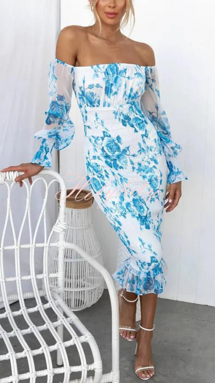 Kendall | Luxe Midi Kleid (Fast ausverkauft) für Damen mit Blumenmuster