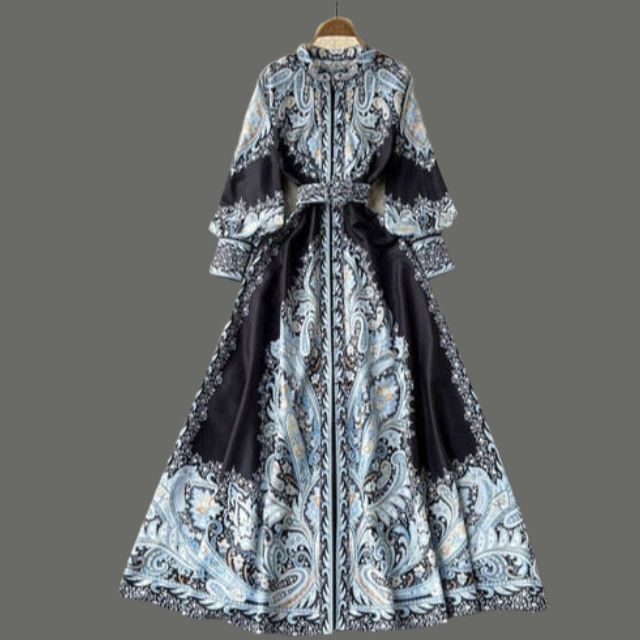 Floral A-Linienkleid für Damen mit schickem Gürtel-Detail