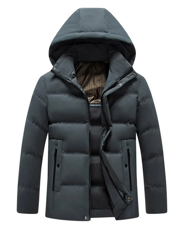 Elegante Wasserfeste Winterjacke für Herren mit Kapuze und langen Ärmeln
