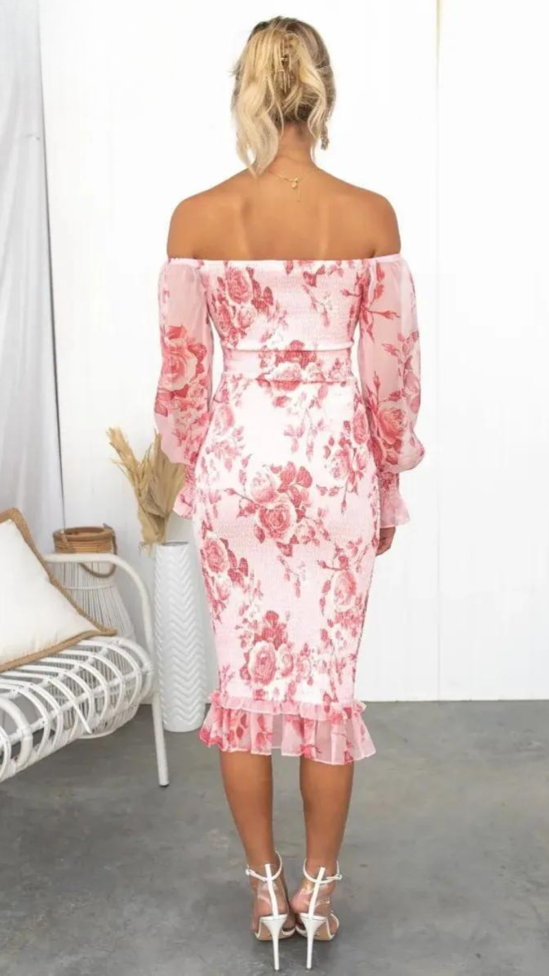 Kendall | Luxe Midi Kleid (Fast ausverkauft) für Damen mit Blumenmuster