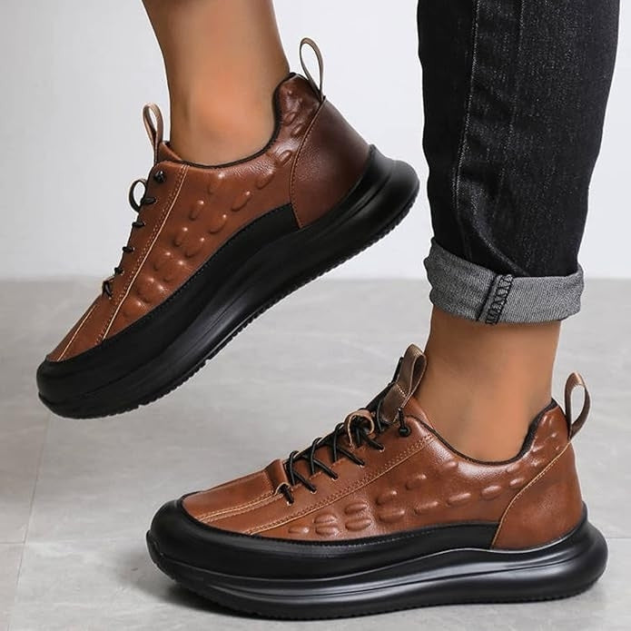 Herren Sneaker mit Krokodilmuster und Schnürung