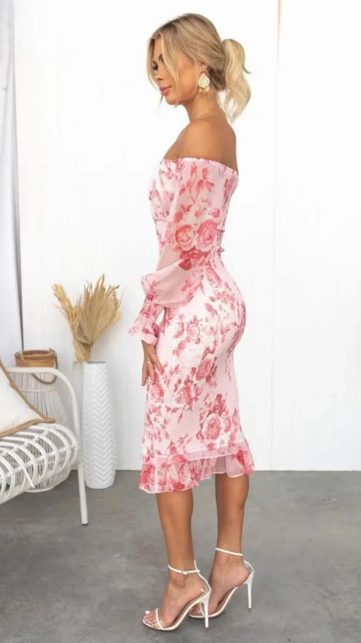 Kendall | Luxe Midi Kleid (Fast ausverkauft) für Damen mit Blumenmuster