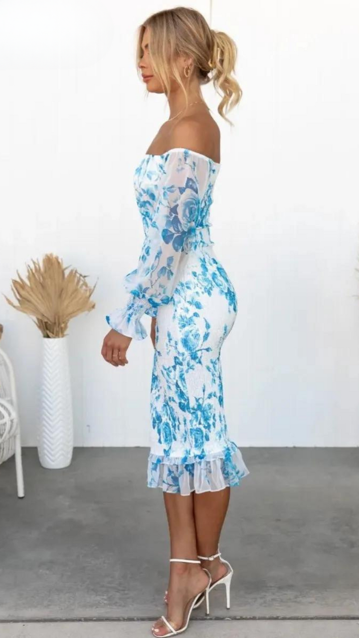 Kendall | Luxe Midi Kleid (Fast ausverkauft) für Damen mit Blumenmuster