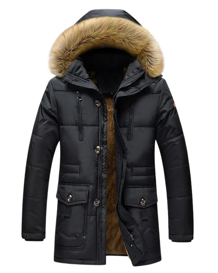 Elegante Parkajacke für Herren mit Kapuze und langen Ärmeln