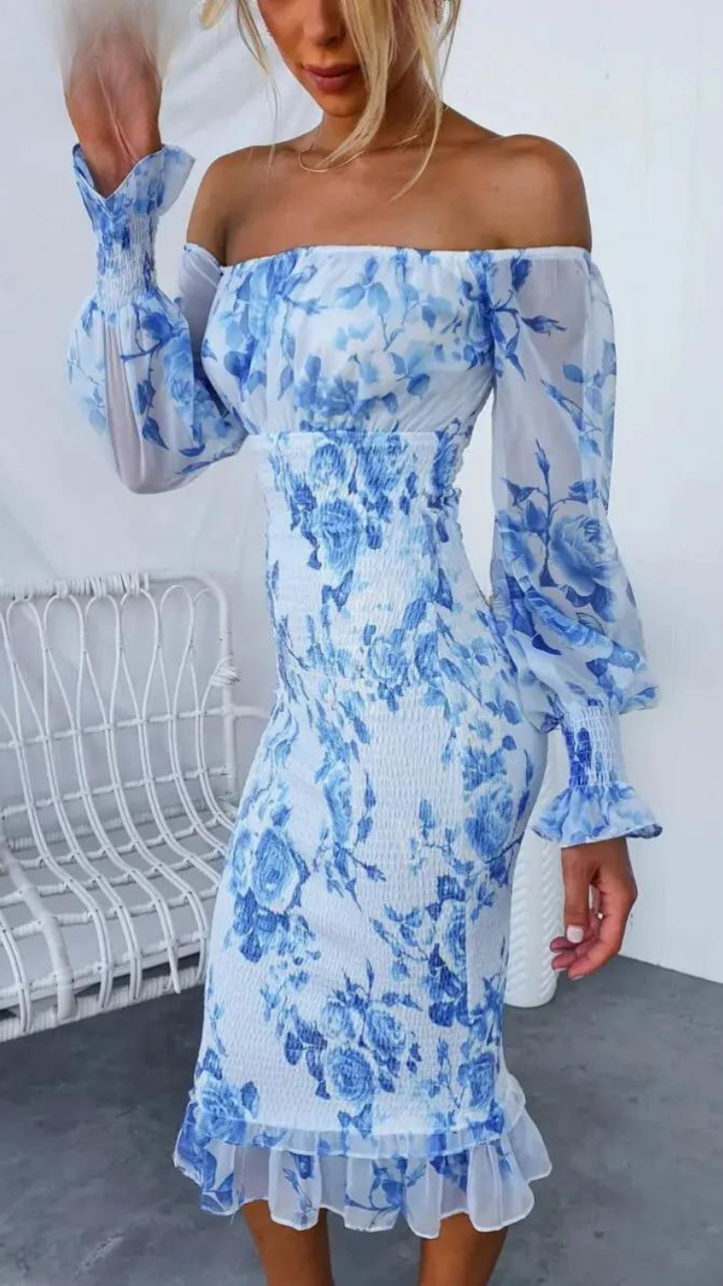 Kendall | Luxe Midi Kleid (Fast ausverkauft) für Damen mit Blumenmuster