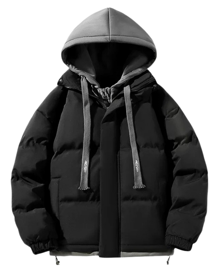 Lässige Pufferjacke für Herren mit Kapuze und langen Ärmeln