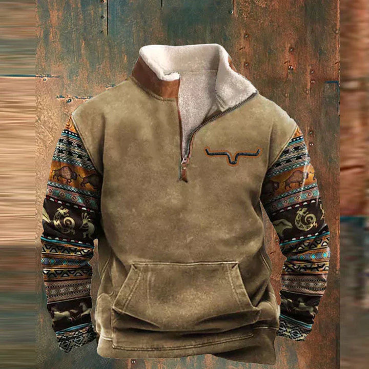 Francesco | Viertel Zip Up Pullover für Herren mit Stehkragen und langen Ärmeln