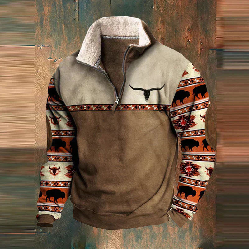 Ethan | Viertel Zip-Up Pullover für Herren mit Stehkragen und langen Ärmeln