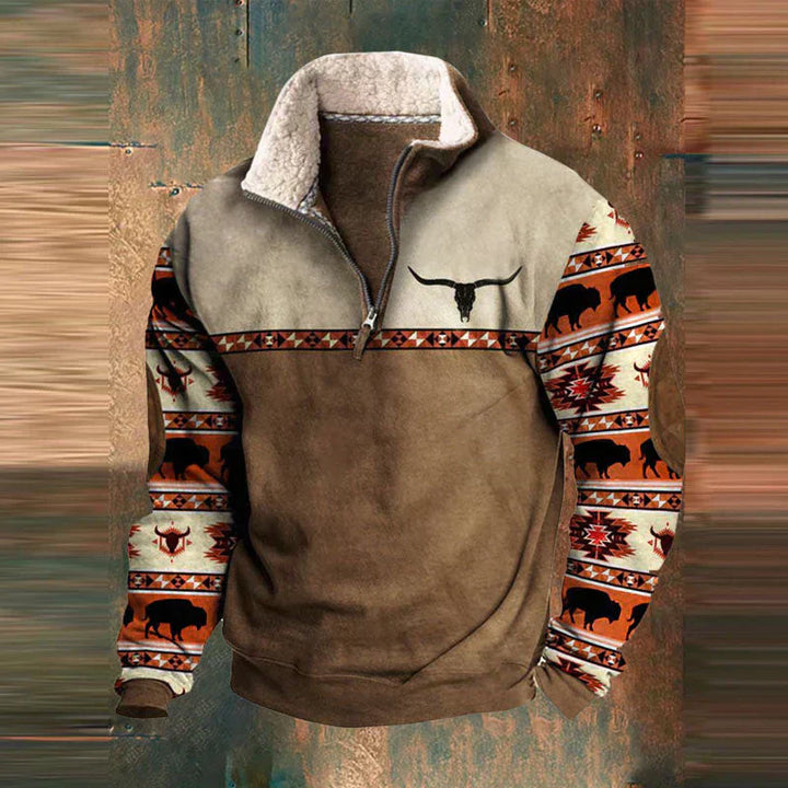 Ethan | Viertel Zip-Up Pullover für Herren mit Stehkragen und langen Ärmeln