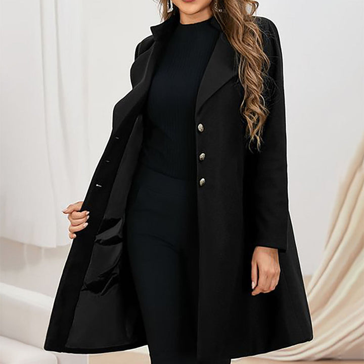 Lena | Damen Mantel mit Knöpfen und langen Ärmeln