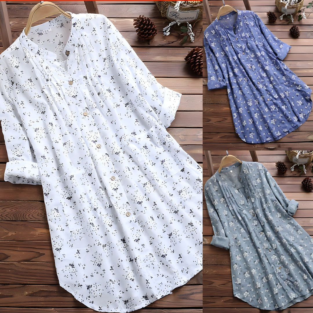 Anne | Zeitloses Blumenshirt für Damen mit langen Ärmeln