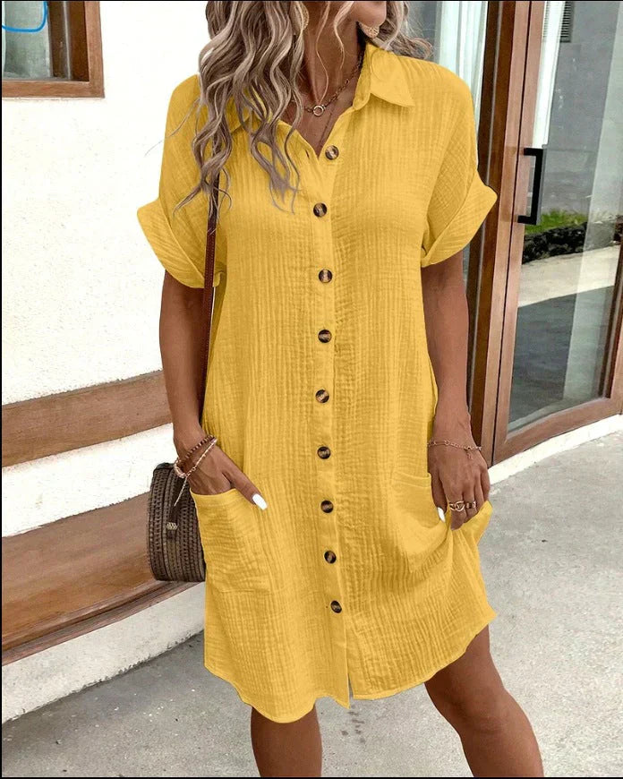 Beatrice | Stilvolles Polo-Kleid für Damen mit kurzen Ärmeln und langen Ärmeln