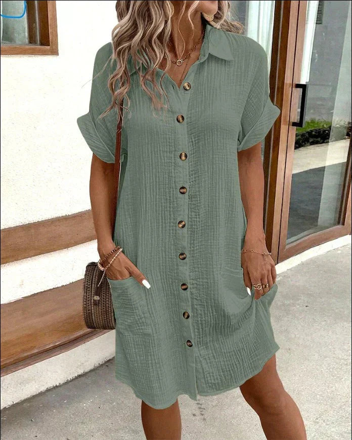 Beatrice | Stilvolles Polo-Kleid für Damen mit kurzen Ärmeln und langen Ärmeln