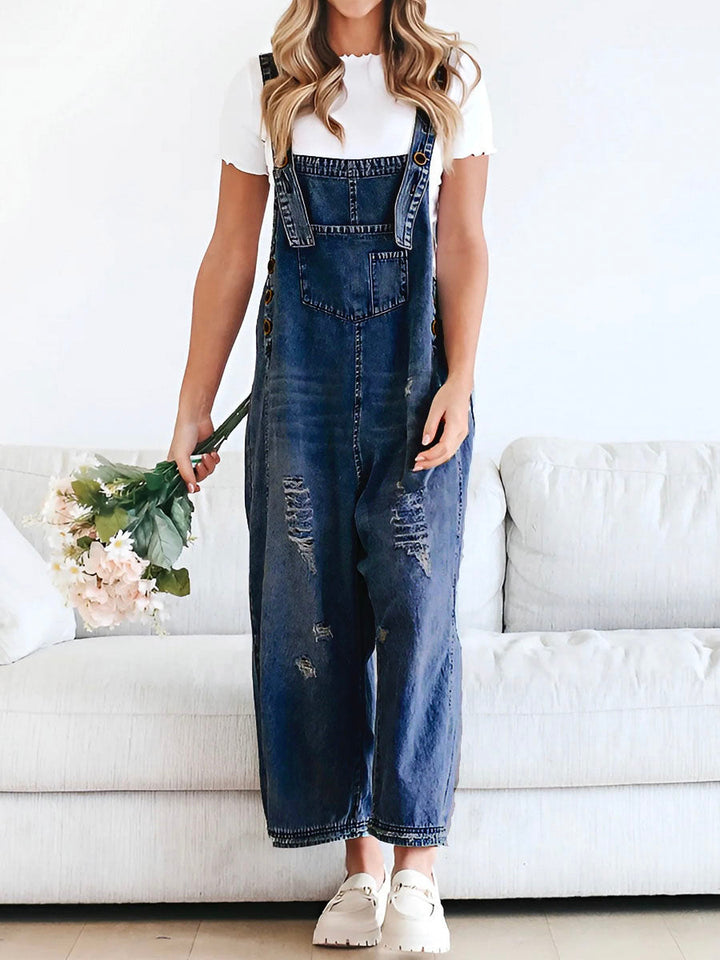 Thessa | Verwaschene Denim-Latzhose für Damen