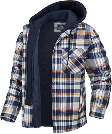 Holzfäller-Winterjacke mit Herzmuster