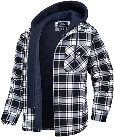 Holzfäller-Winterjacke mit Herzmuster