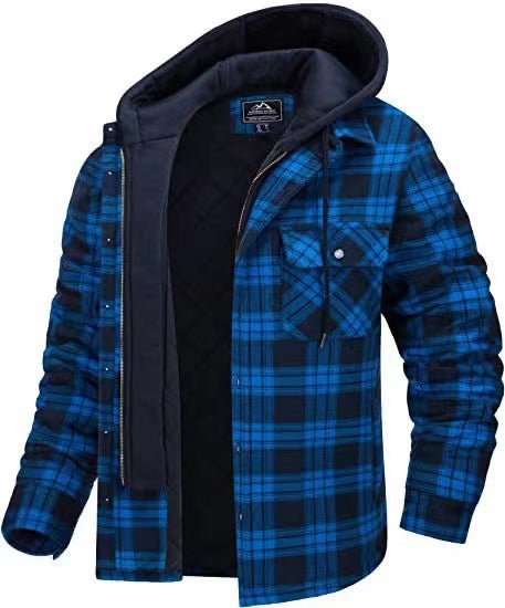 Holzfäller-Winterjacke mit Herzmuster