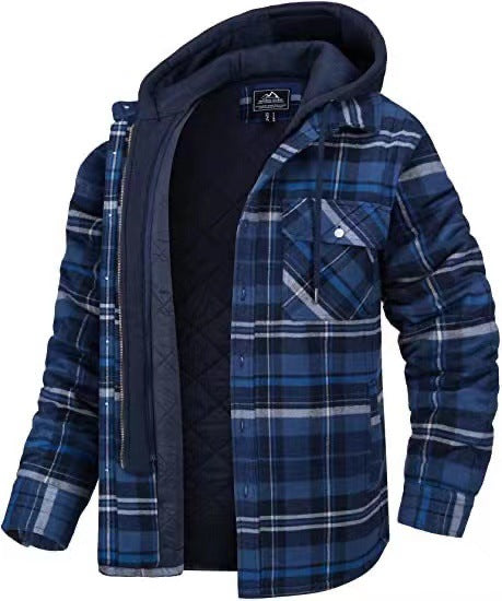 Holzfäller-Winterjacke mit Herzmuster