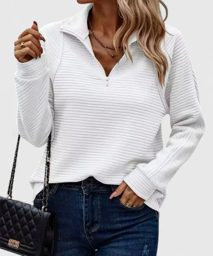 Cathrin | Eleganter Pullover für Damen mit V-Ausschnitt und langen Ärmeln