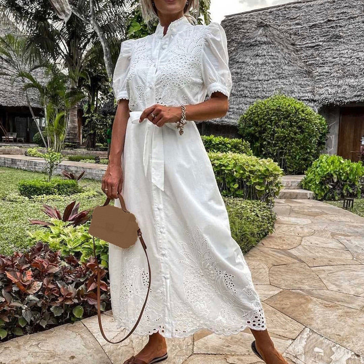 Amara | Damen Maxikleid mit Bindegürtel