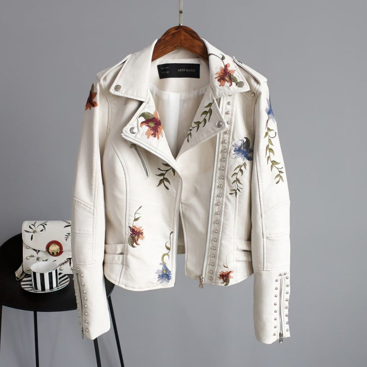 Palmira | Vegane Jacke für Damen mit Blumenmuster und langen Ärmeln