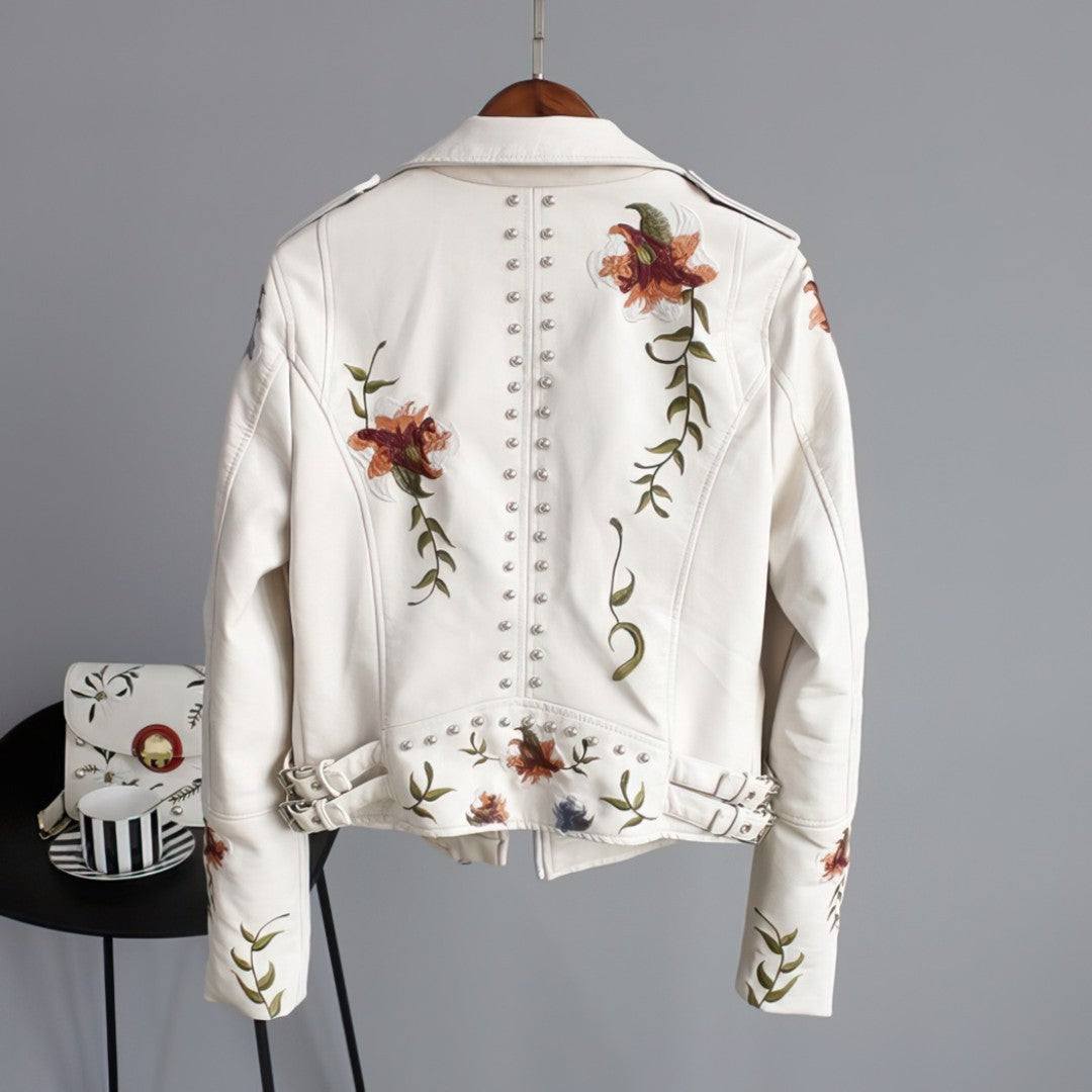 Palmira | Vegane Jacke für Damen mit Blumenmuster und langen Ärmeln