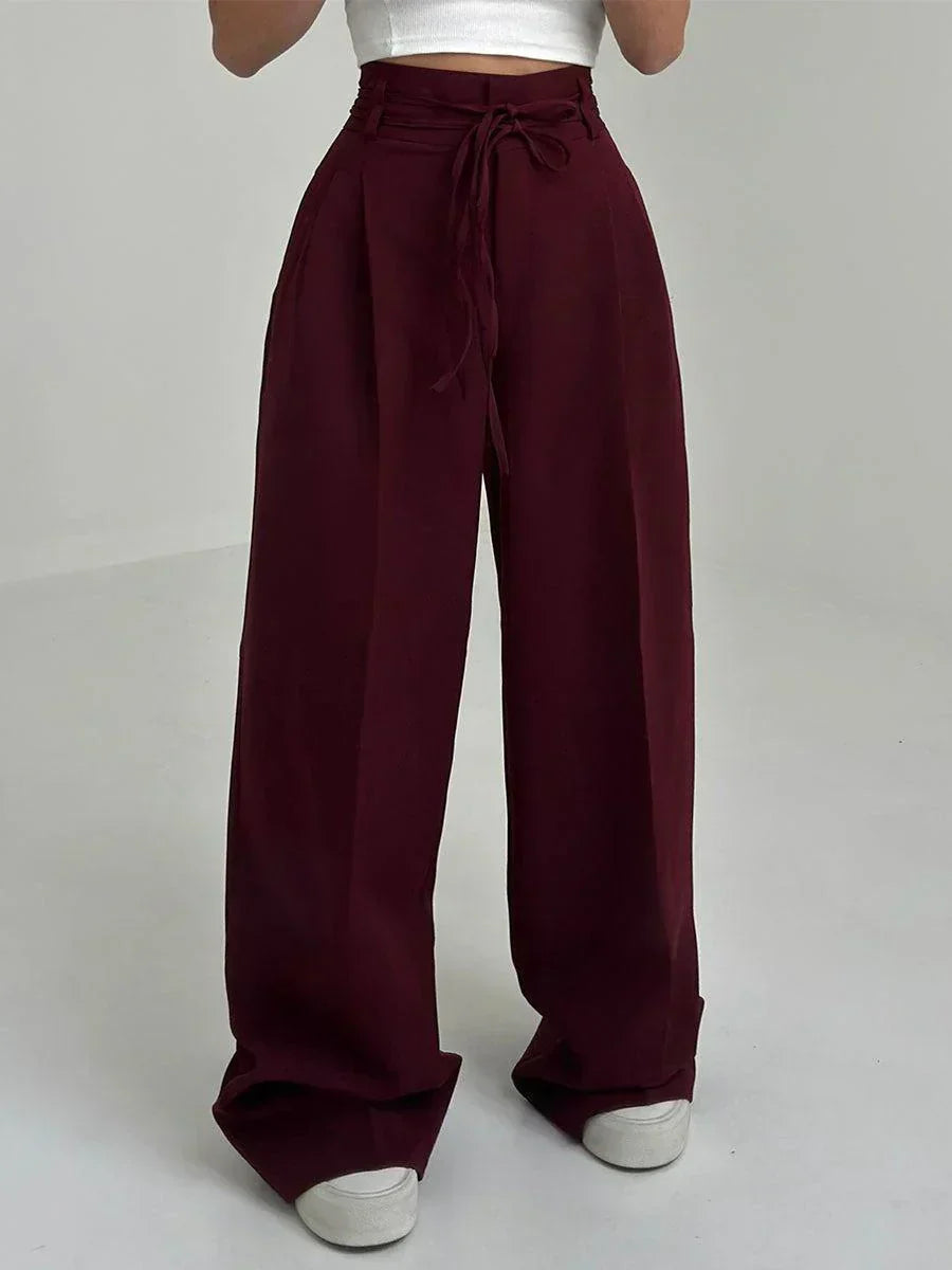 Jane- Schicke Weite Hose für Damen mit hohem Bund