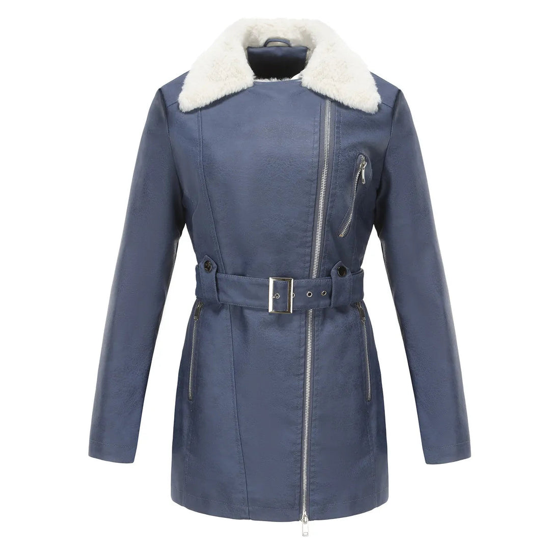 Damen Wintermantel mit Taschen und Gürtel