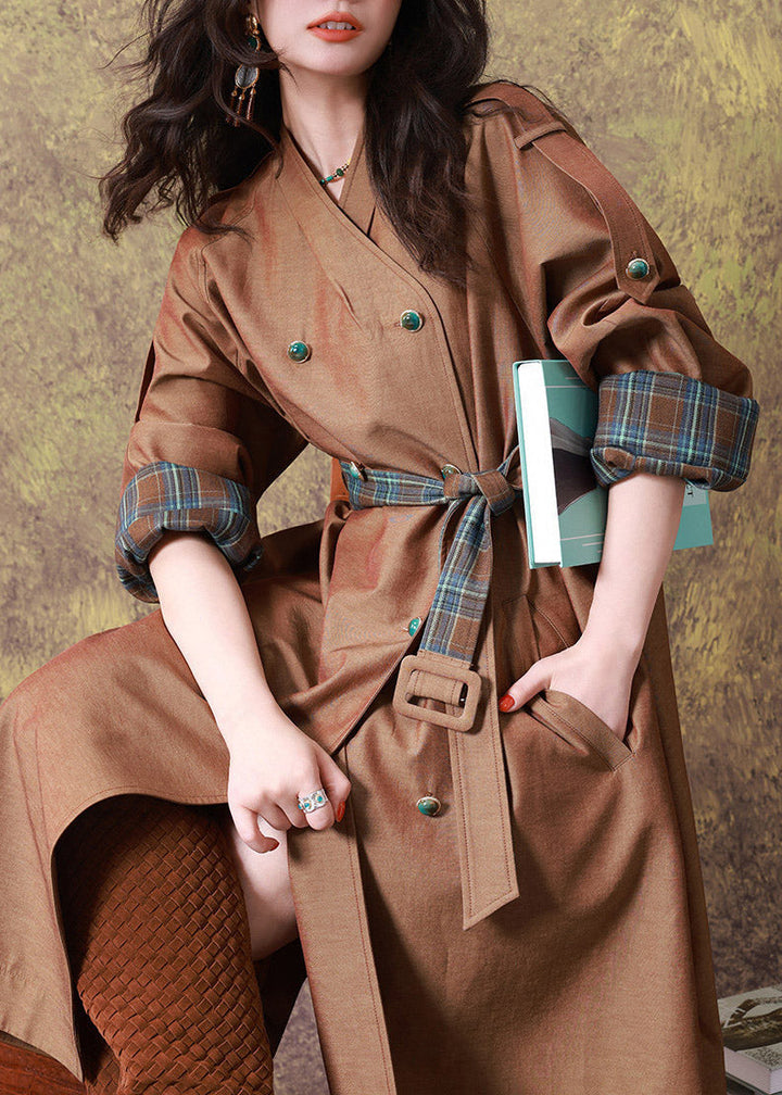 Damen Trenchcoat mit Gürtel und V-Ausschnitt