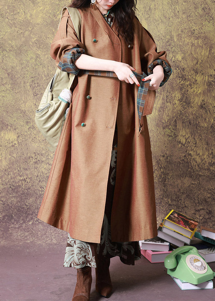 Damen Trenchcoat mit Gürtel und V-Ausschnitt