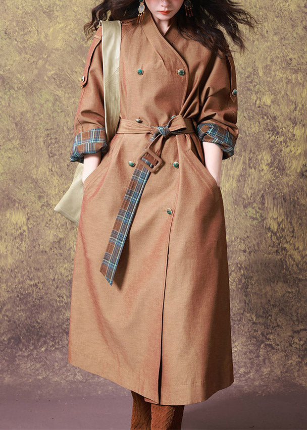 Damen Trenchcoat mit Gürtel und V-Ausschnitt