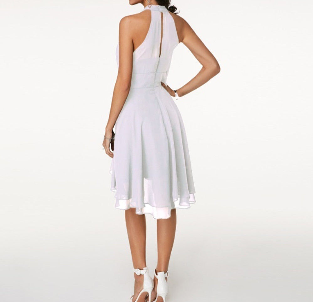 Damen Minikleid mit High-Low-Saum und Halter