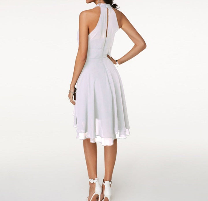 Damen Minikleid mit High-Low-Saum und Halter