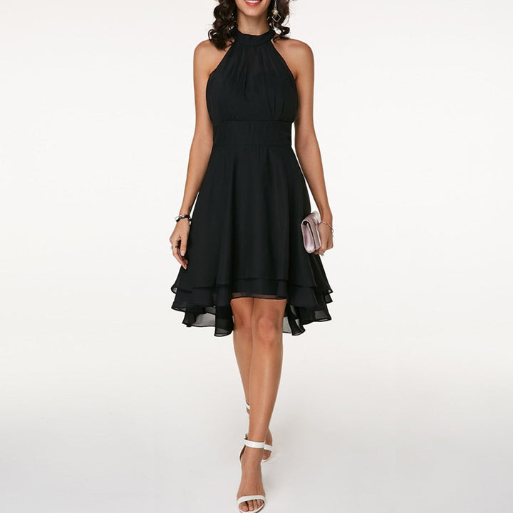 Damen Minikleid mit High-Low-Saum und Halter