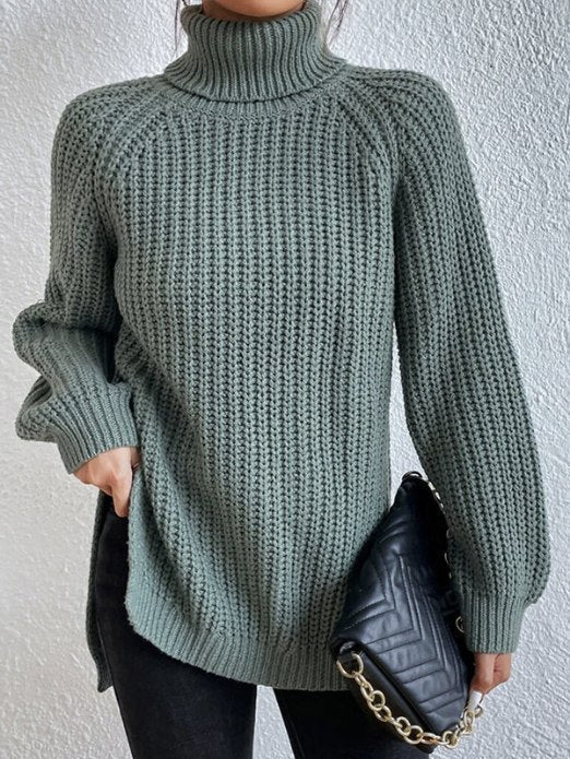 Elena | Damen Rollkragenpullover mit langen Ärmeln