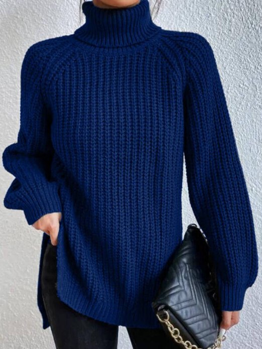 Elena | Damen Rollkragenpullover mit langen Ärmeln