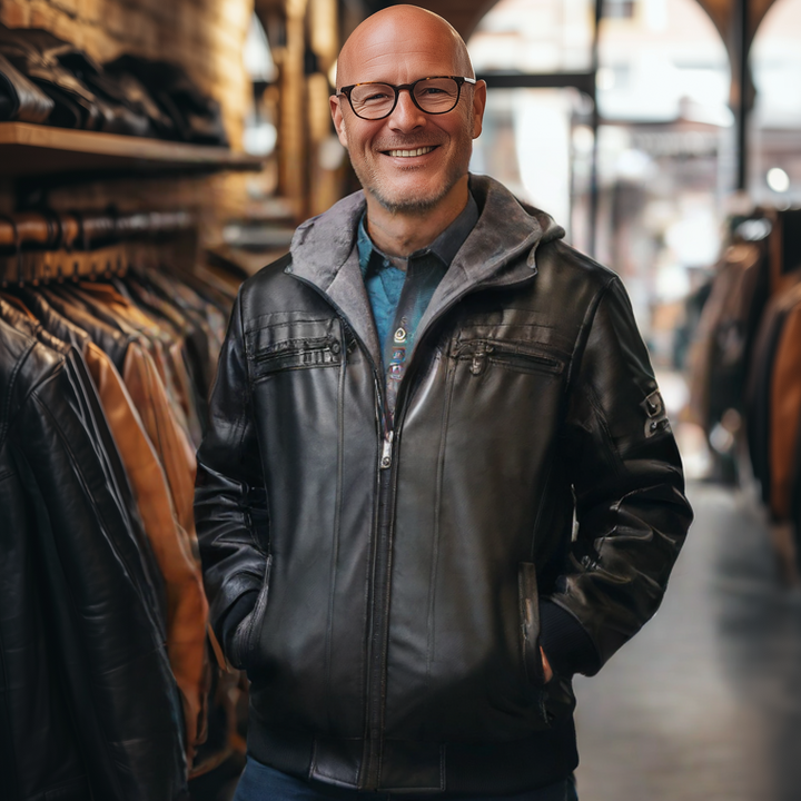 Legacy Leather | Jacke für Herren mit Kapuze und langen Ärmeln