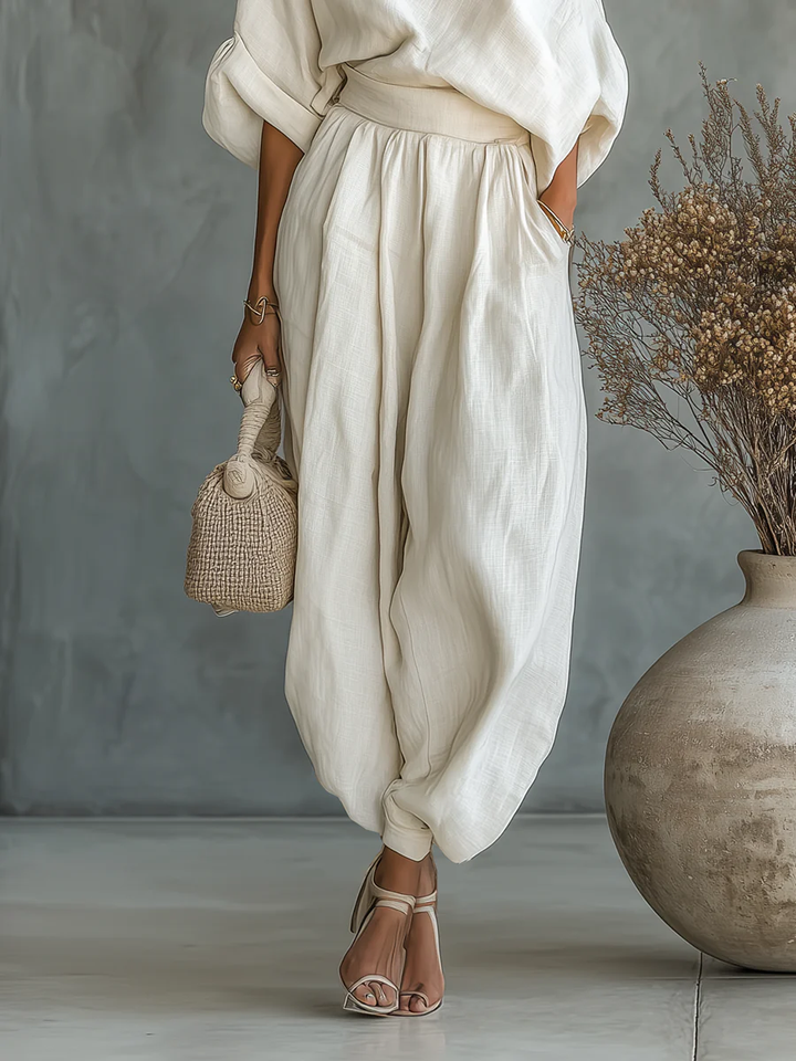 Mila | Zweiteiliges Set mit schulterfreien Design und langen Ärmeln