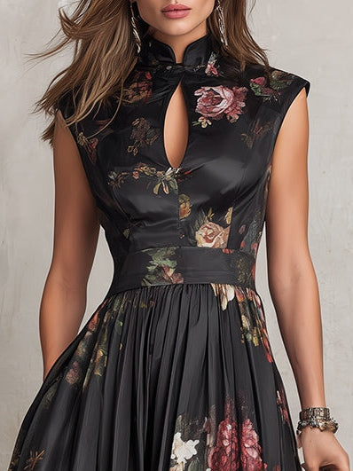 Brianne Elegantes Midi-Kleid für Damen mit Blumenmuster