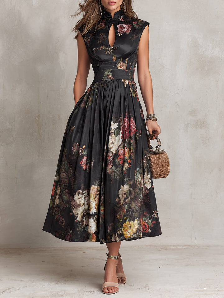 Brianne Elegantes Midi-Kleid für Damen mit Blumenmuster