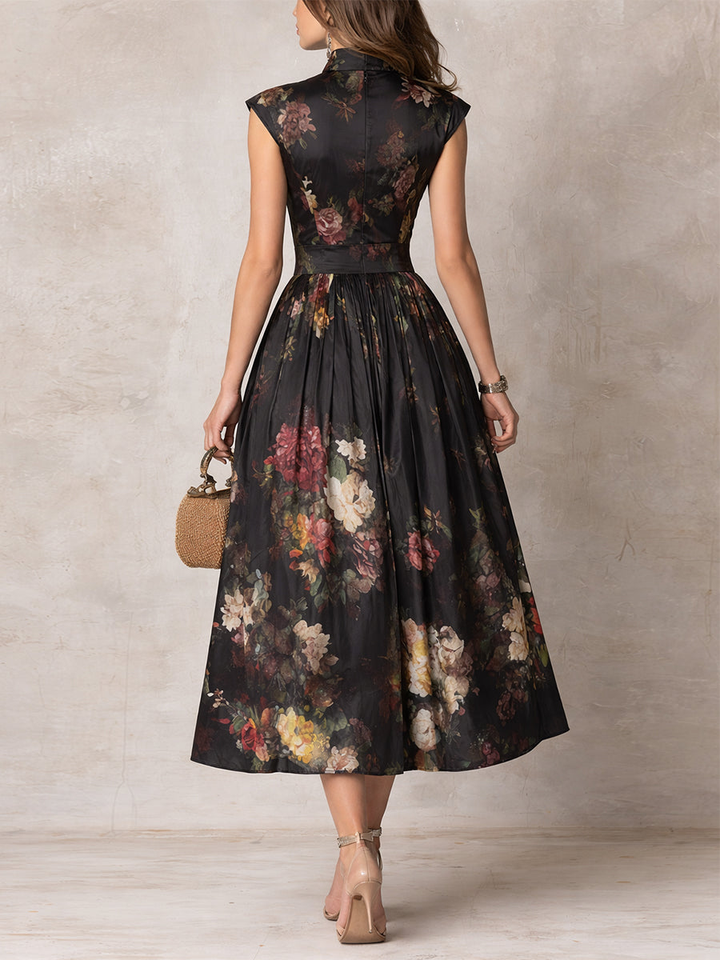 Brianne Elegantes Midi-Kleid für Damen mit Blumenmuster