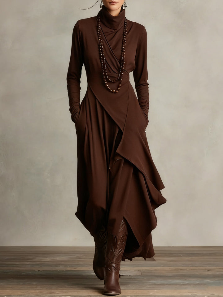 Keirae | Schickes Langes Maxikleid für Damen mit Rollkragen und langen Ärmeln