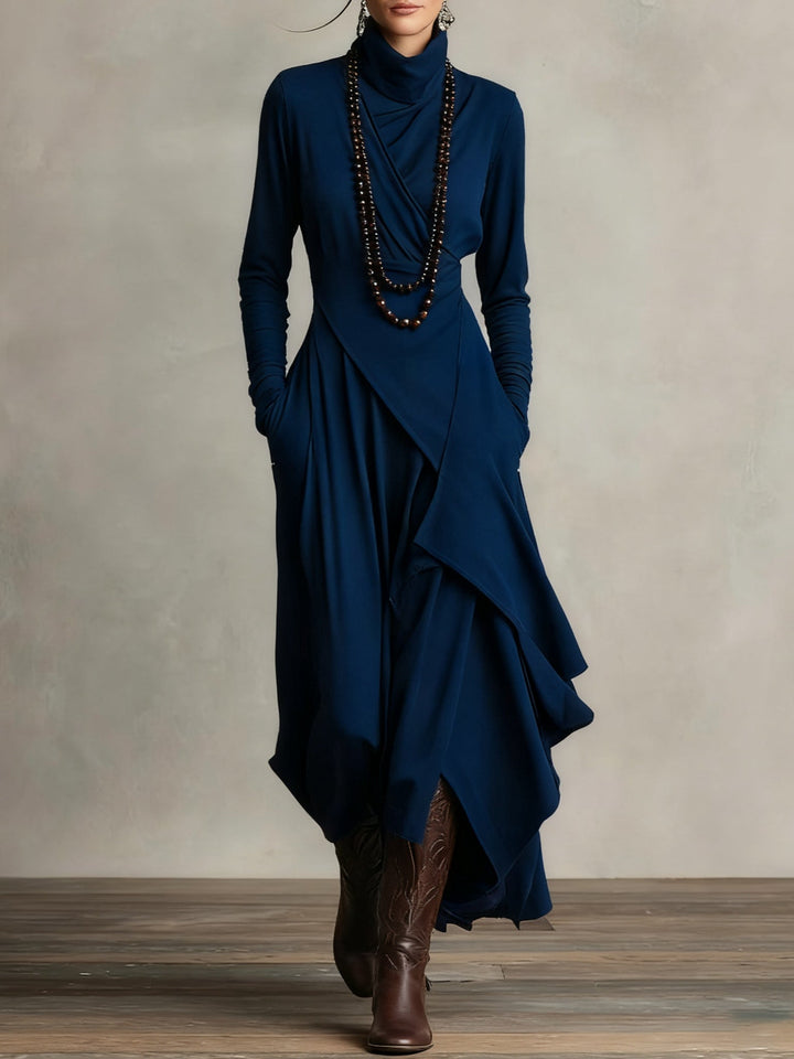 Keirae | Schickes Langes Maxikleid für Damen mit Rollkragen und langen Ärmeln