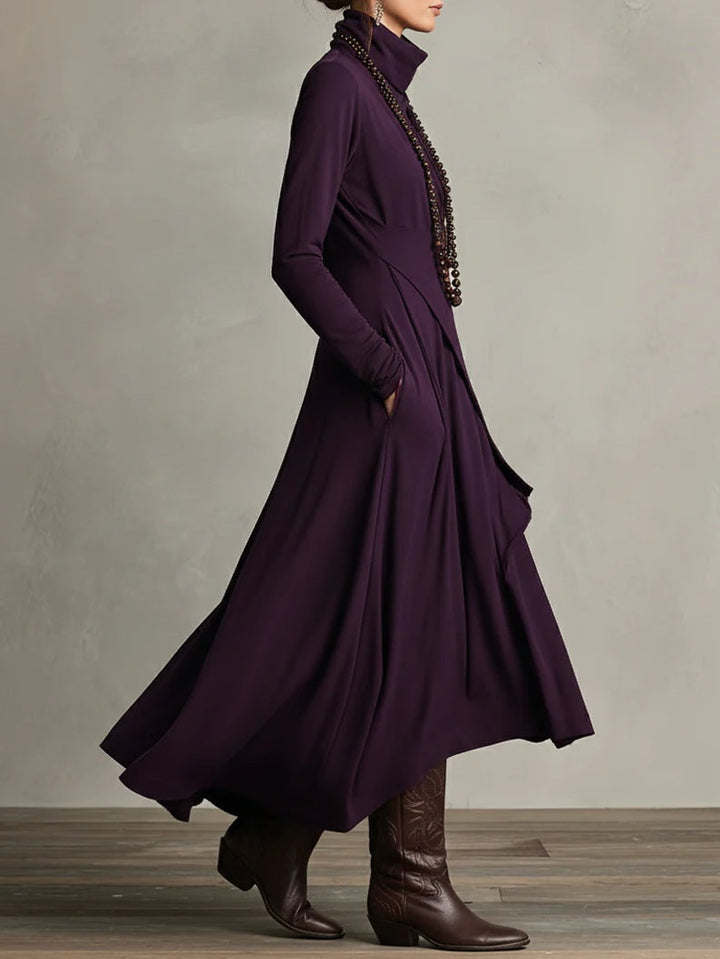 Keirae | Schickes Langes Maxikleid für Damen mit Rollkragen und langen Ärmeln