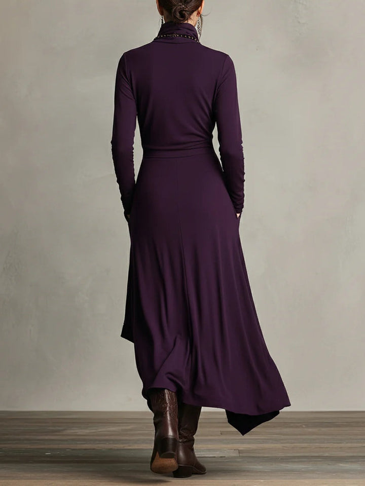 Keirae | Schickes Langes Maxikleid für Damen mit Rollkragen und langen Ärmeln