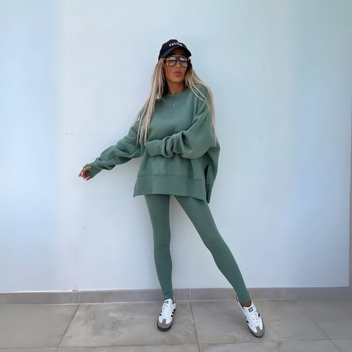 YACHI | Entspanntes Sweatshirt für Damen mit langen Ärmeln und Hosenensemble