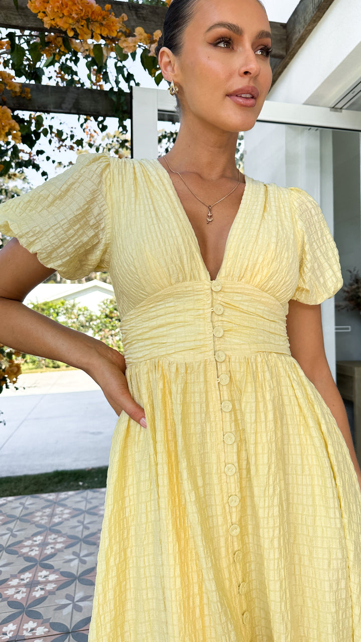 Mila | Maxikleid mit V-Ausschnitt und Knöpfen für Damen