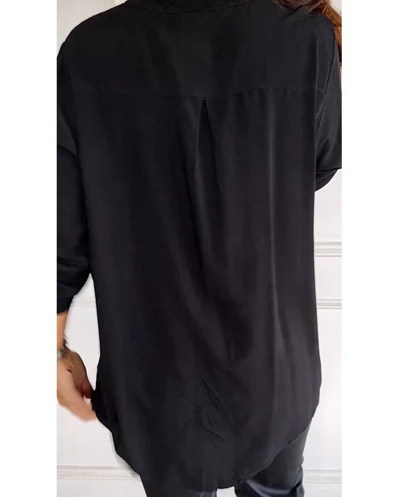 Elaine | Schickes Glamour-Top mit Sternenmuster und langen Ärmeln